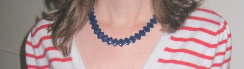 flat-beaded necklace with nautical sweater