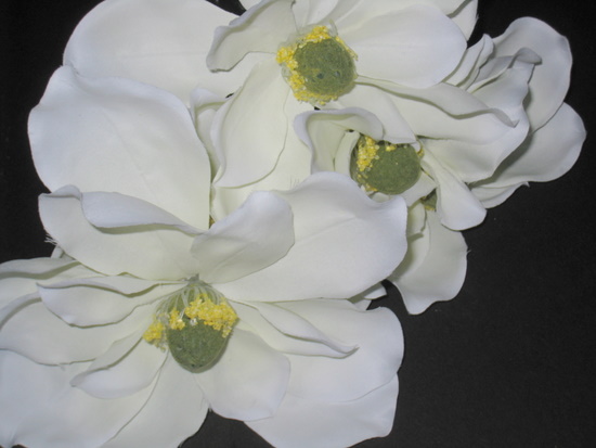 faux magnolia blooms