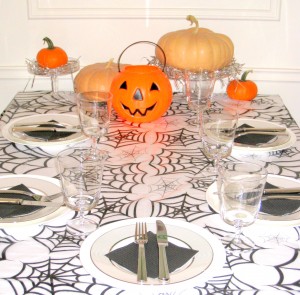 A Halloween party table