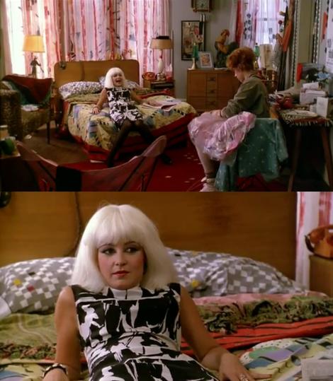 '80s and Mid-Century fabrics are showcased in these stills from Pretty in Pink