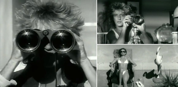 Screen shots from the video for "Infatuation" by Rod Stewart