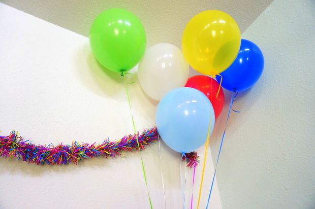 Party balloons and garland
