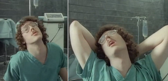 Weird Al Yankovic in the music video for "Like a Surgeon"