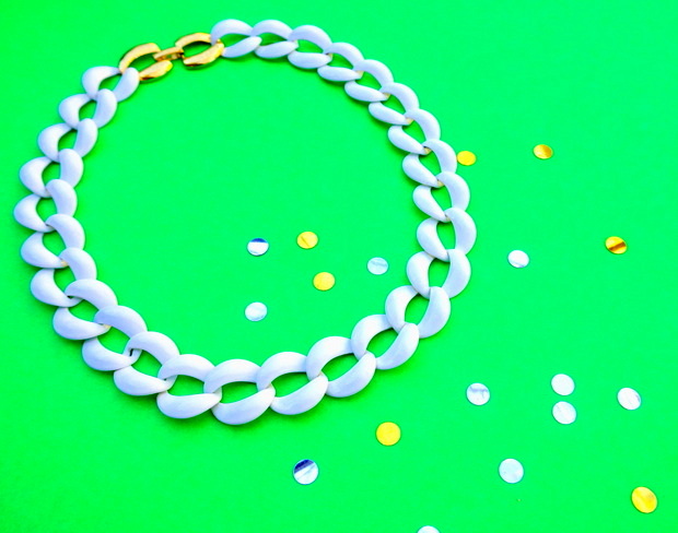 A white Napier chain link necklace