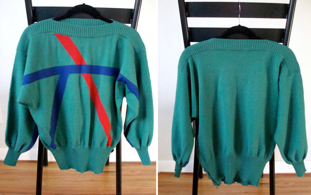 '80s New Wave abstract sweater from Etsy shop DalAtlanta