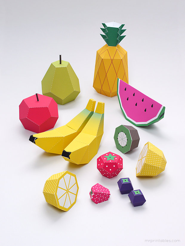 Free play fruit templates from Mr. Printables