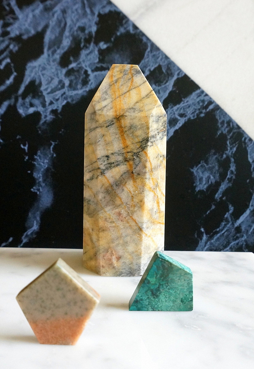 Carved mineral specimens from Curtis Bort