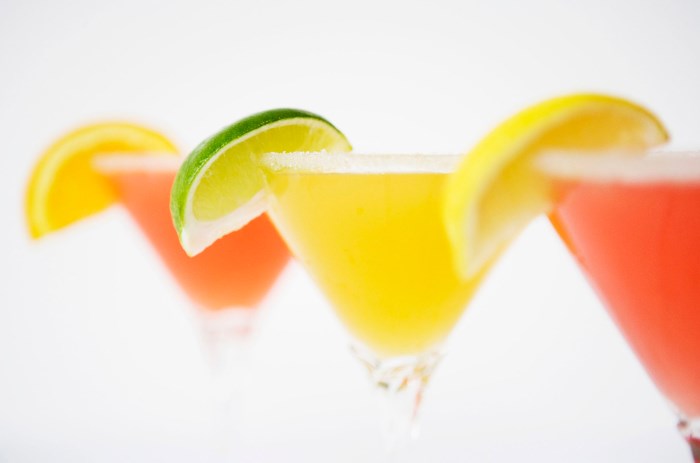 Neon meets pastel in this trio of cocktails