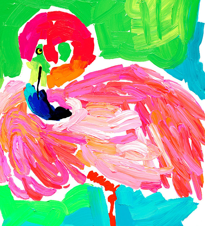 Pink flamingo print from Kelly Tracht