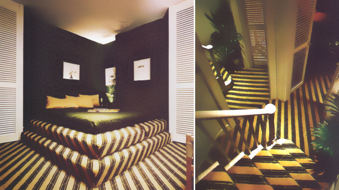 Retro Interior Design Motif: Green Diagonal Stripes | Mirror80